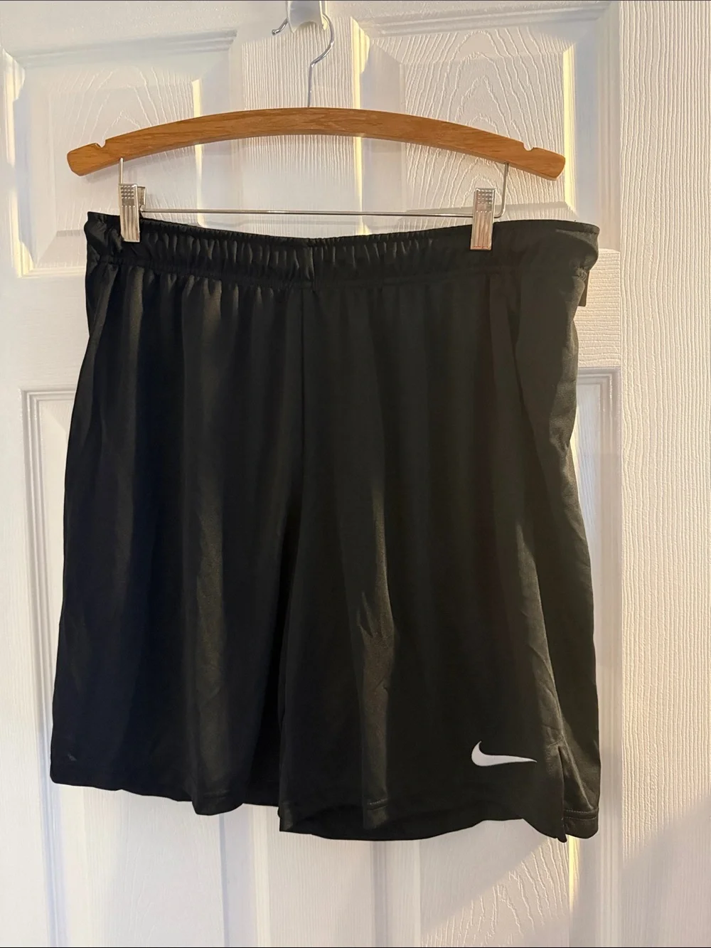 Nike Black Men's Athletic Shorts with White Swoosh Accent